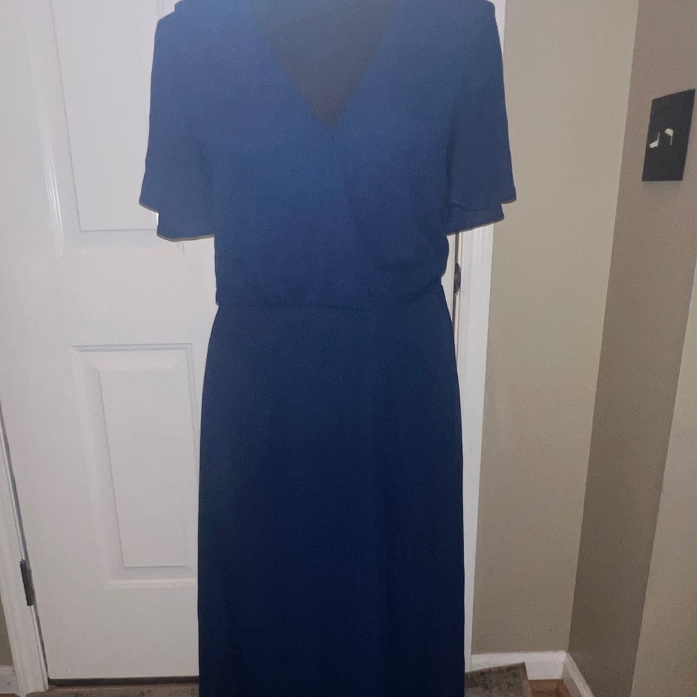 Show Me Your Mumu Noelle Flutter Wrap Dress Navy  Size L